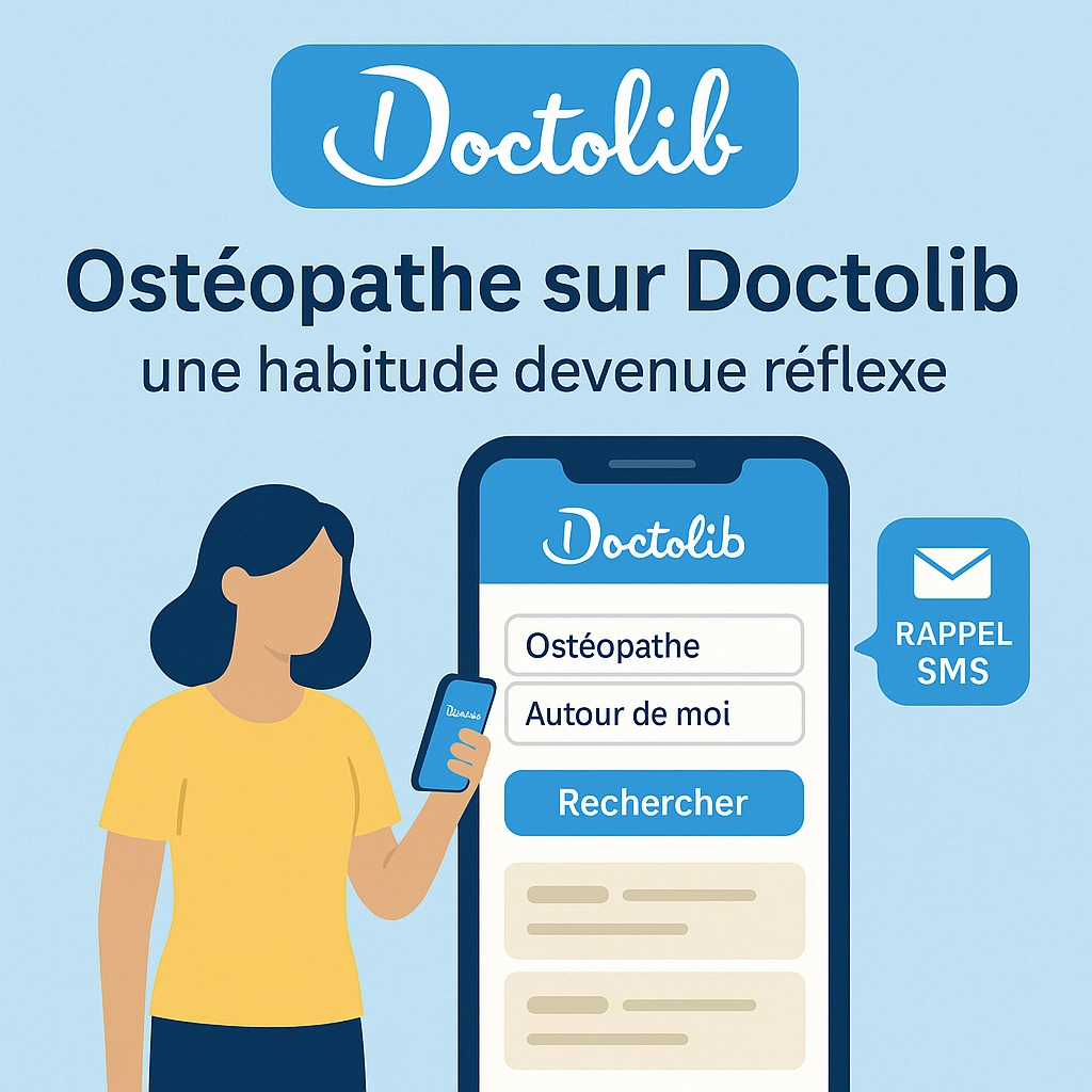 Patiente prenant rendez-vous chez un ostéopathe à Auray via Doctolib