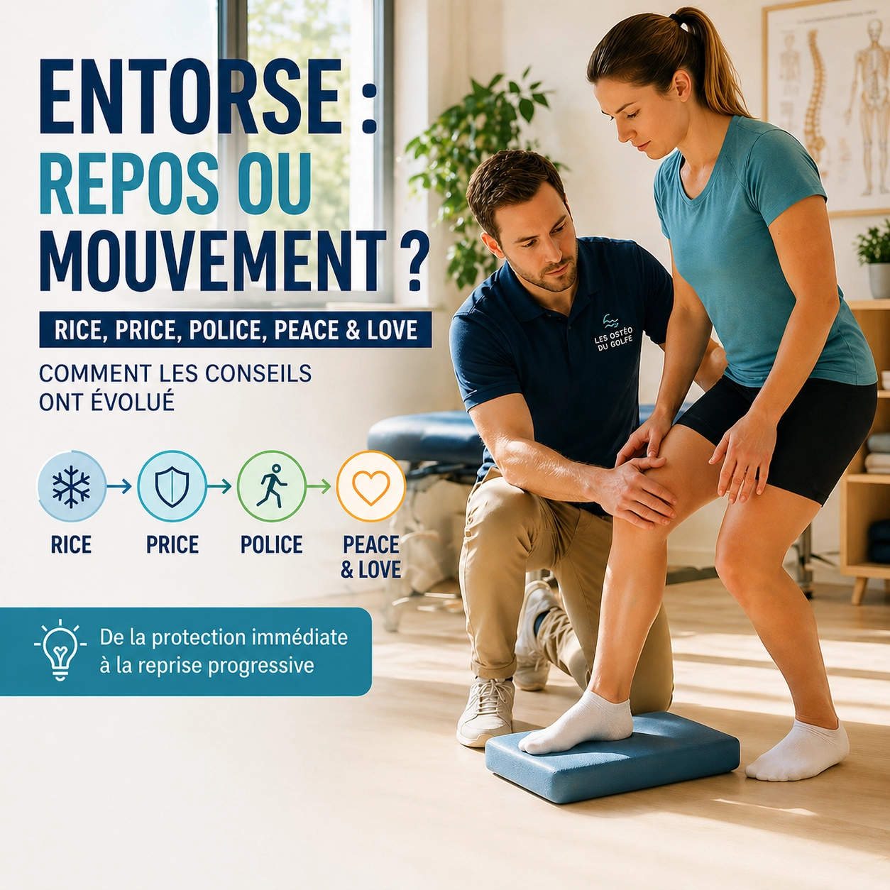 De RICE à PEACE & LOVE : comment les conseils après une entorse ont évolué