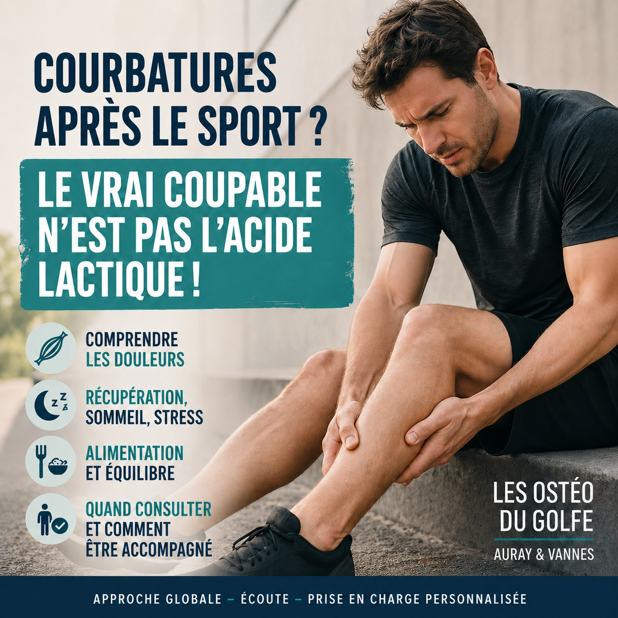 Courbatures après le sport : ce n’est pas l’acide lactique