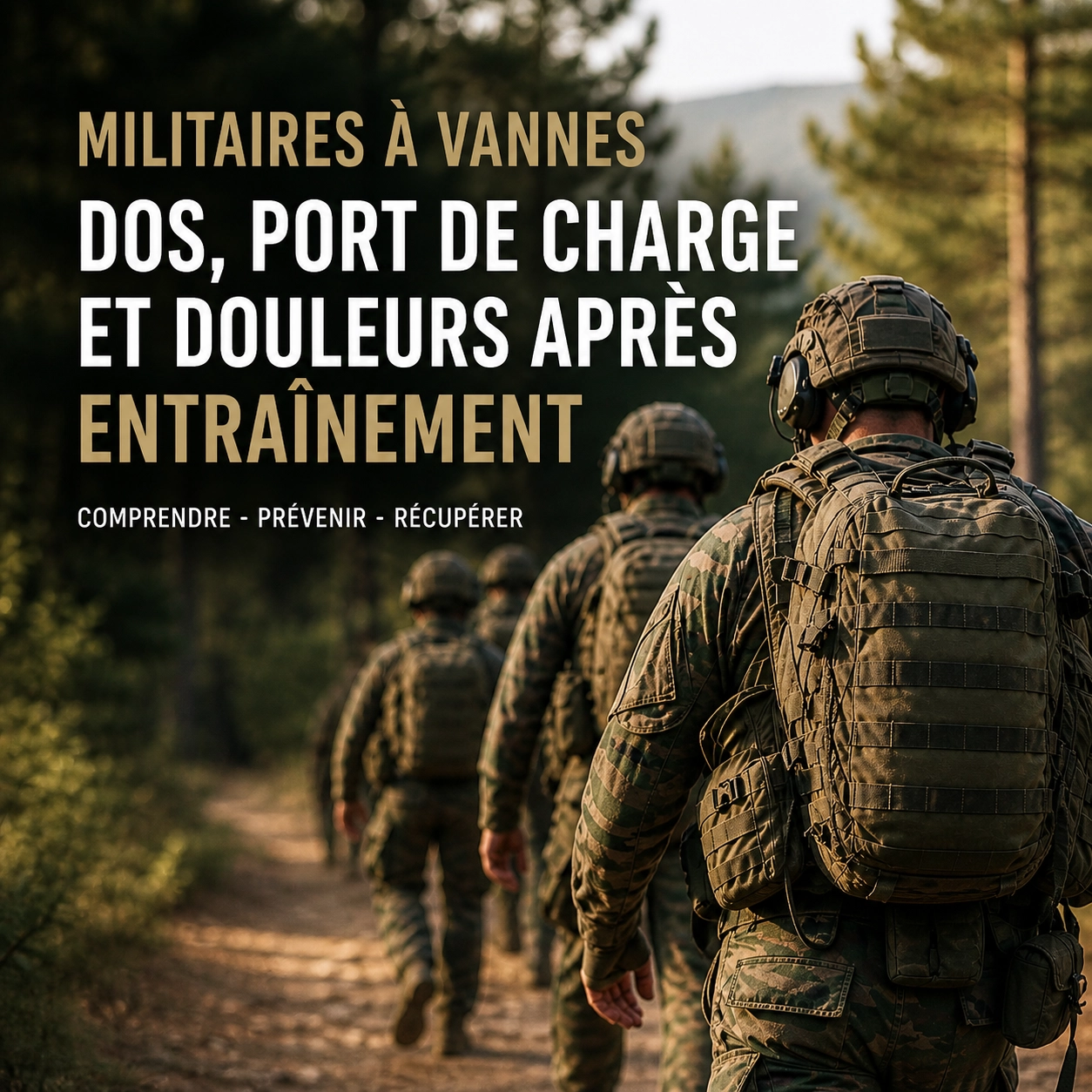 Militaires à Vannes : dos, port de charge et douleurs après entraînement