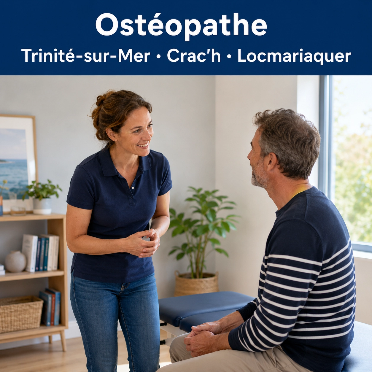 Ostéopathe à La Trinité-sur-Mer, Crac'h et Locmariaquer : notre cabinet d'Auray vous accueille à quelques minutes