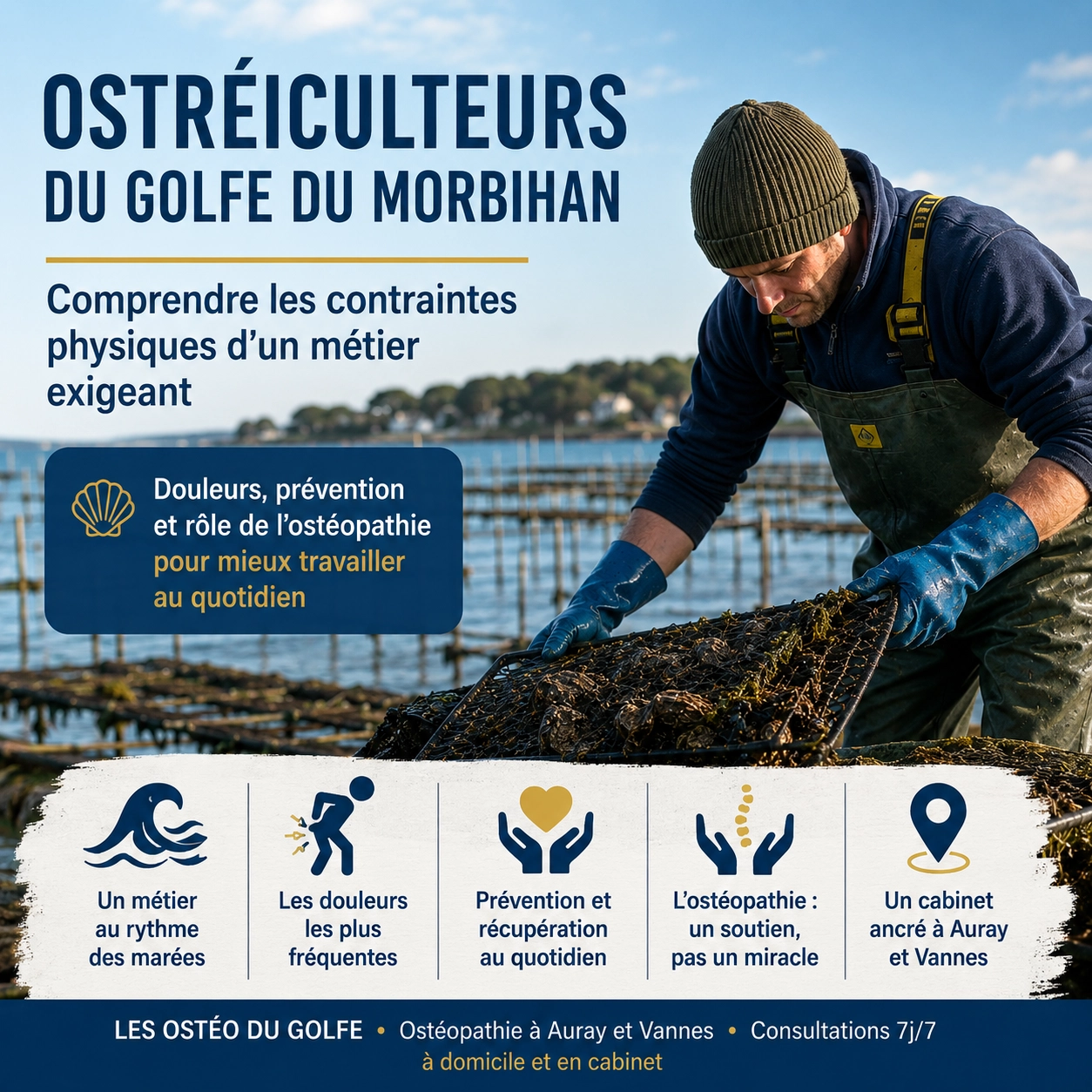Ostréiculteurs du Golfe du Morbihan : comprendre les contraintes physiques du métier