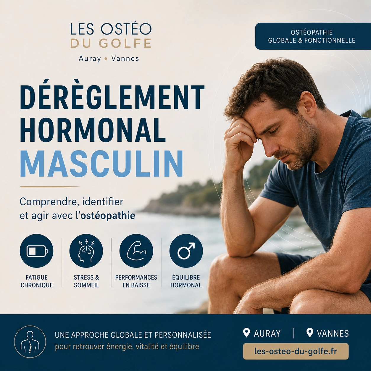 Dérèglement hormonal masculin : symptômes, bilan et rôle de l’ostéopathie