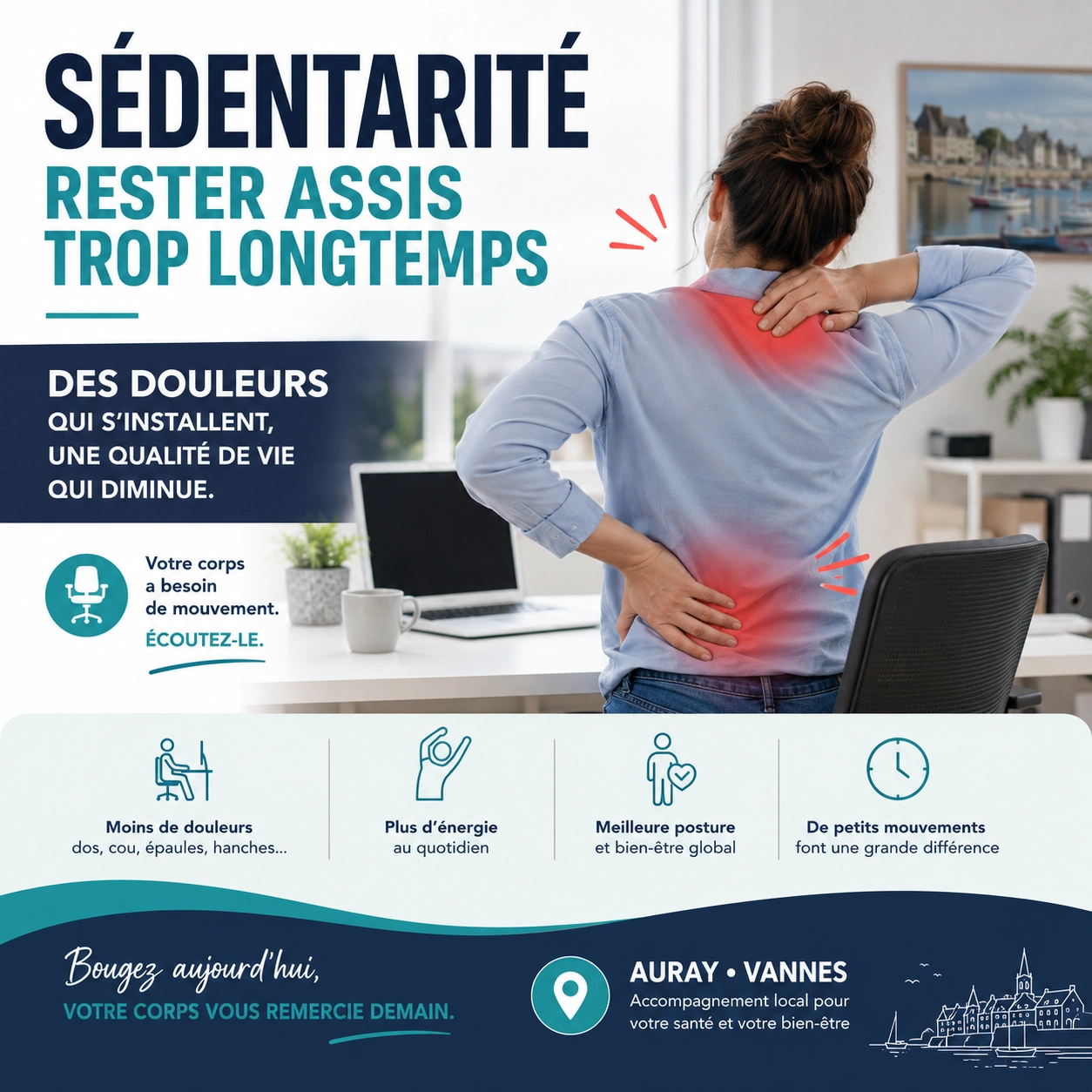 Sédentarité : pourquoi rester assis longtemps fatigue le corps
