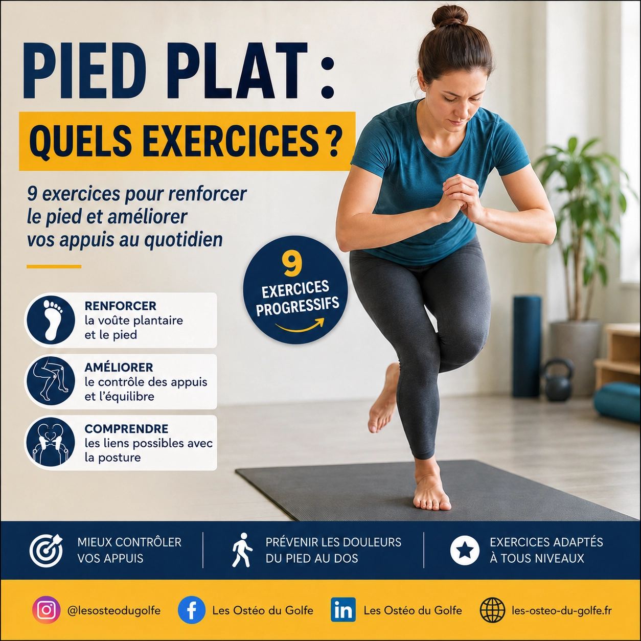 Pied plat : 9 exercices pour renforcer le pied et améliorer les appuis