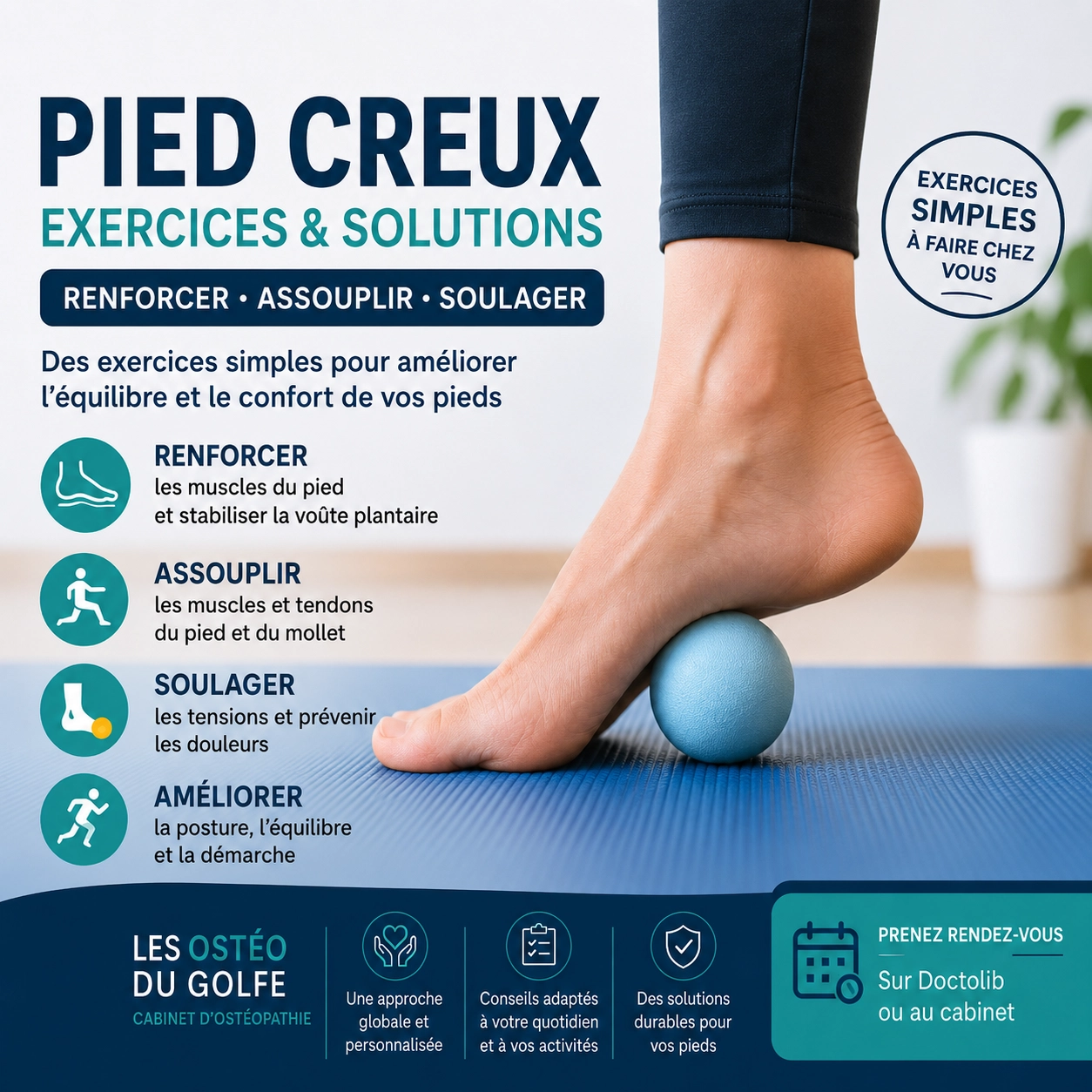 Pied creux : 9 exercices pour assouplir le pied et stabiliser les appuis