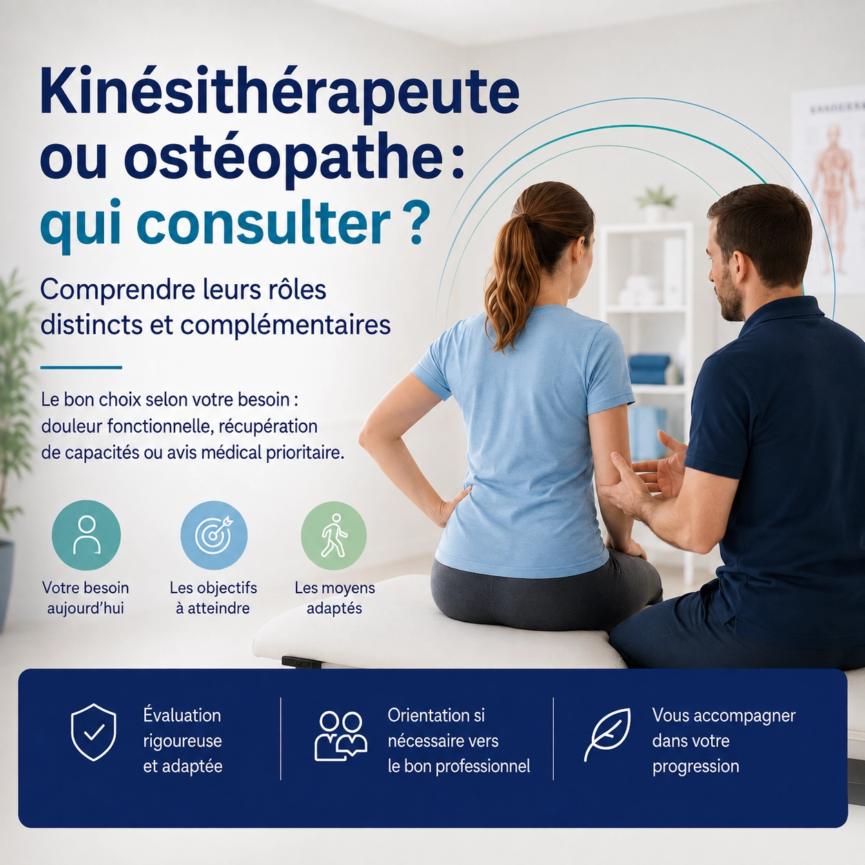 Kinésithérapeute ou ostéopathe : qui consulter ?