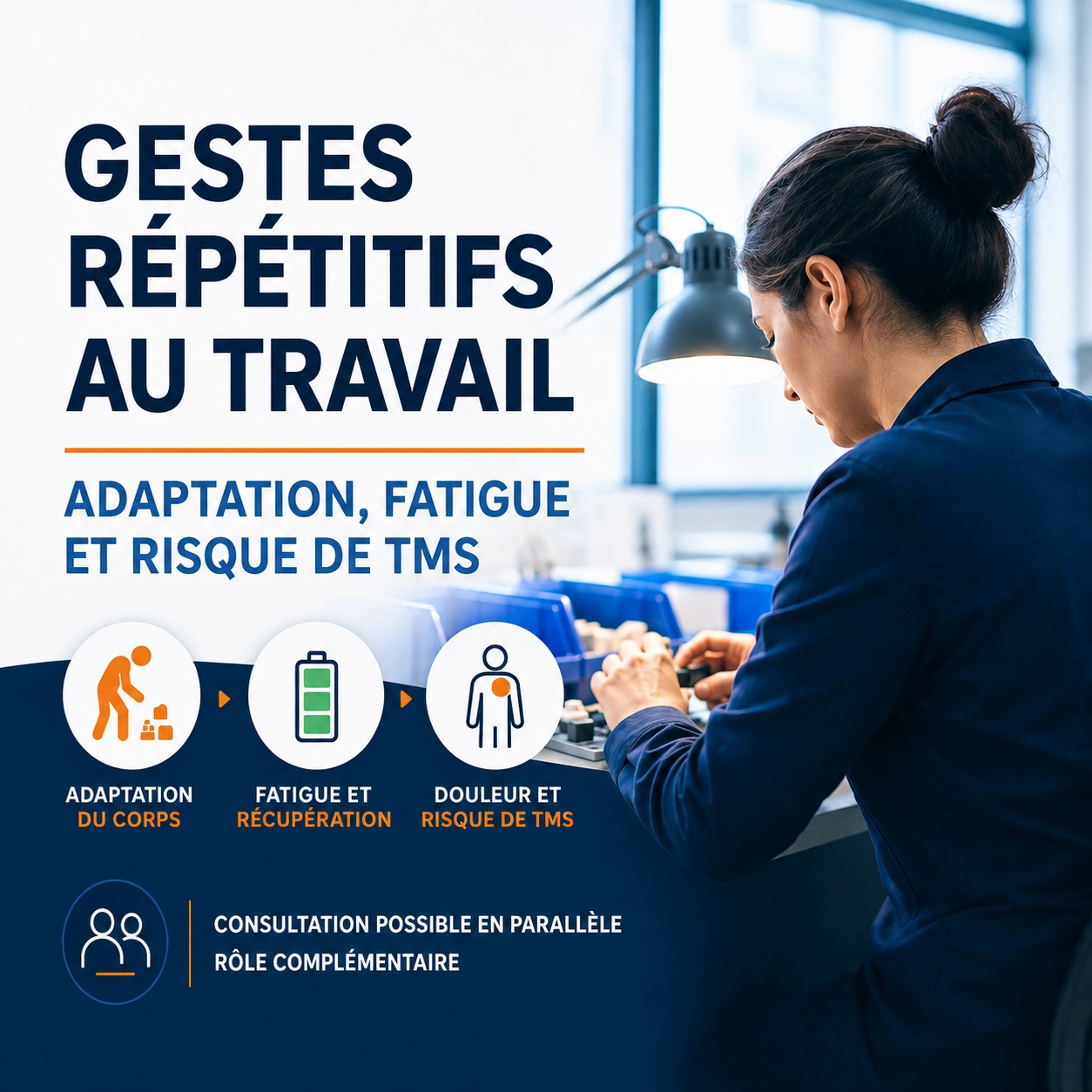 Gestes répétitifs au travail : adaptation, fatigue et risque de TMS