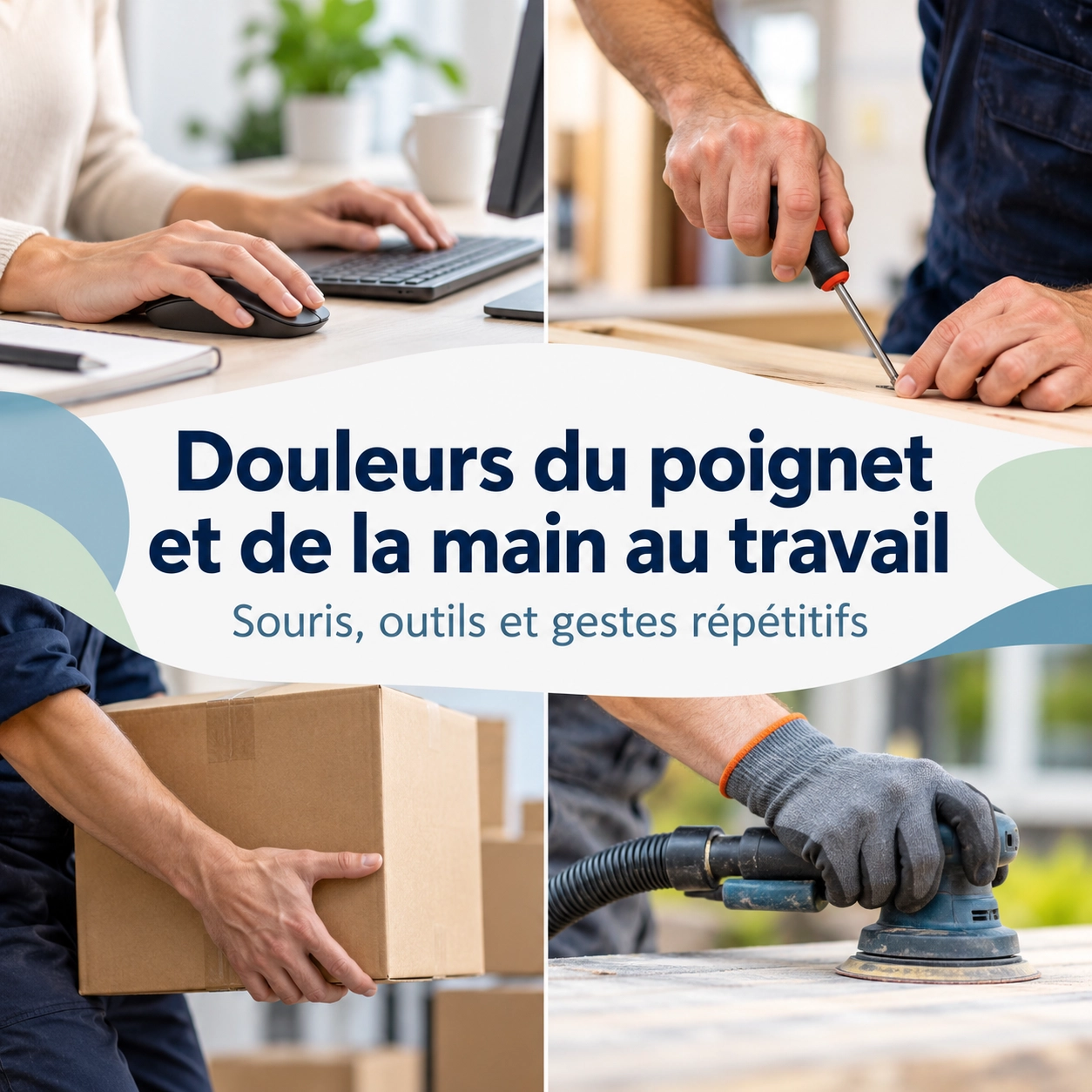 Douleurs du poignet et de la main au travail : souris, outils et gestes répétitifs